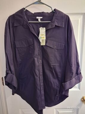 Harve Benard Purple Button-Down Shirt